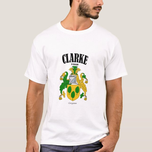 CLARKE Wappen Translation & Meaning T-Shirt (Vorderseite)