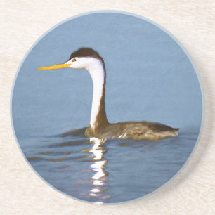 Clark's Grebe Painting - Original Bird Art Getränkeuntersetzer