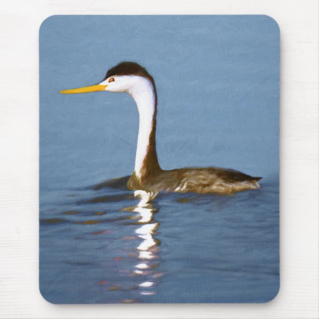 Clark's Grebe Painting - Original Bird Art Mousepad (Vorne)