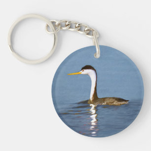 Clark's Grebe Painting - Original Bird Art Schlüsselanhänger
