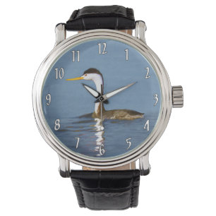 Clark's Grebe Painting - Original Wild Bird Art Armbanduhr