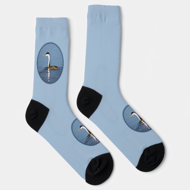 Clark's Grebe Painting - Original Wild Bird Art Socken (Rechts)
