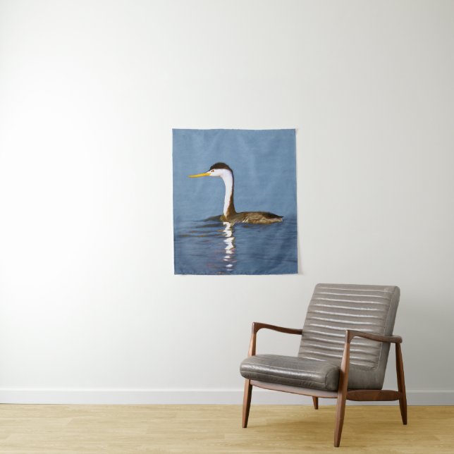 Clark's Grebe Painting - Original Wild Bird Art Wandteppich (Beispiel)