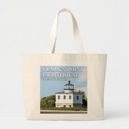 Clark's Point Lighthouse, Massachusetts Tote Bag Jumbo Stoffbeutel