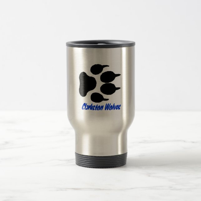 Clarkston Wolfwolf-Druck-Tasse Reisebecher (Mittel)