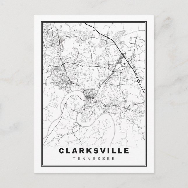 Clarksville Map Postkarte (Vorderseite)
