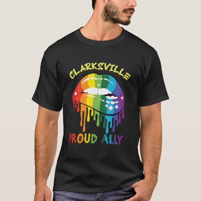 Clarksville Proud Ally Lgbtq Pride Us T-Shirt (Vorderseite)