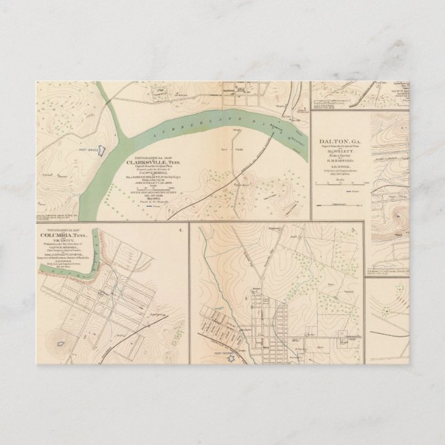 Clarksville, Tenn, Dalton, Ga Postkarte (Vorderseite)