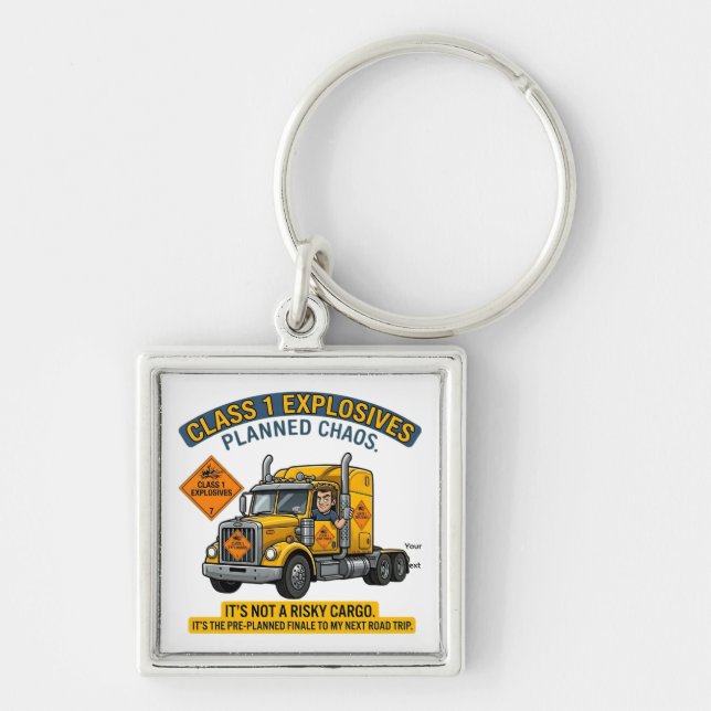 Class 1 Explosives Trucker Gift | Funny ADR Hazard Schlüsselanhänger (Vorne)