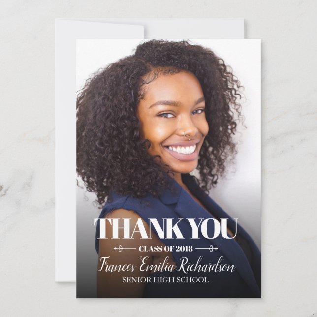 Class 2020 Foto Abschluss Vielen Dank Ankündigung (Vorderseite)