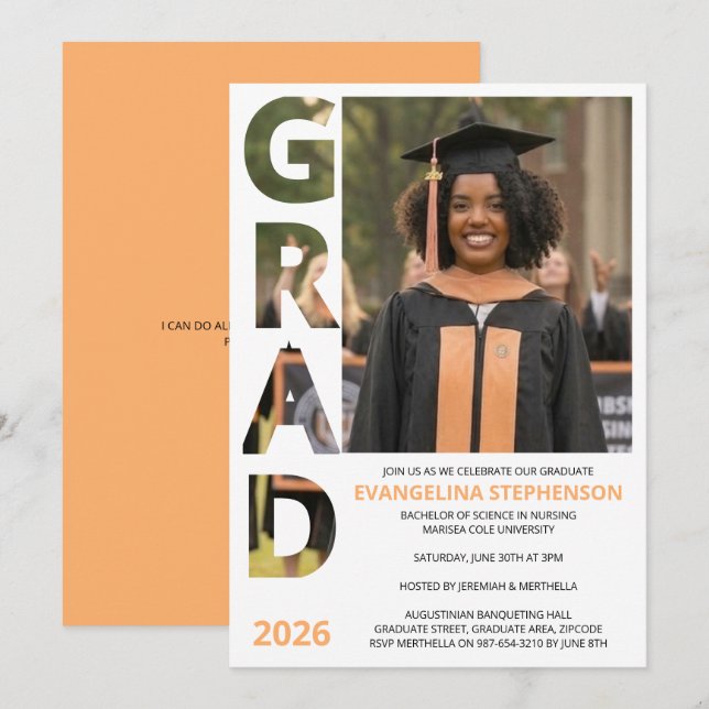 Class 2026 RN Nursing Graduate Party Invitation (Vorne/Hinten)