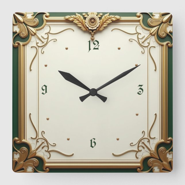 Class Cafè Lugano Quadratische Wanduhr (Vorderseite)