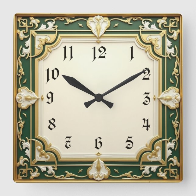 Class Cafè Lugano Quadratische Wanduhr (Vorderseite)