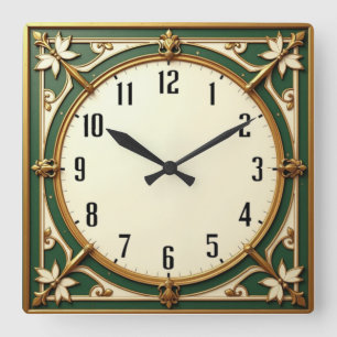 Class Cafè Lugano Quadratische Wanduhr