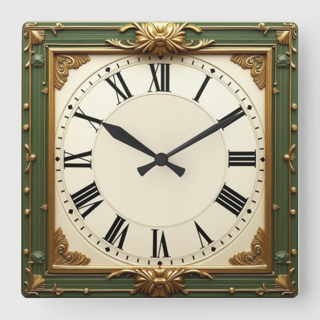 Class Cafè Lugano Quadratische Wanduhr (Vorderseite)