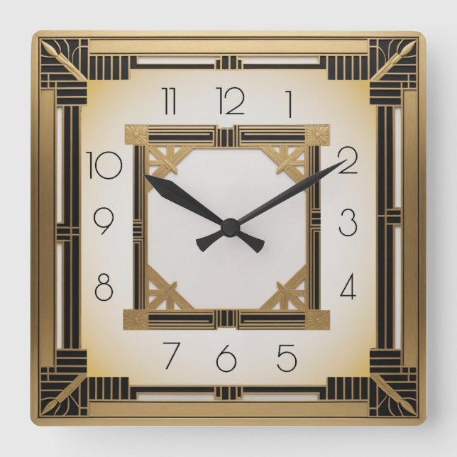 Class Cafè Lugano Quadratische Wanduhr (Vorderseite)