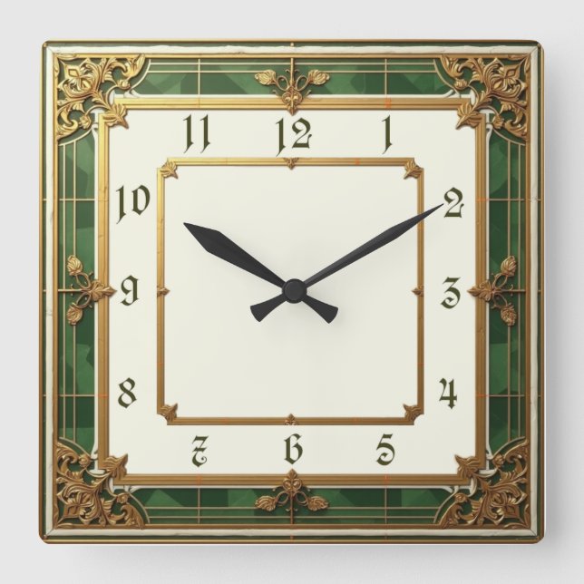 Class Cafè Lugano Quadratische Wanduhr (Vorderseite)