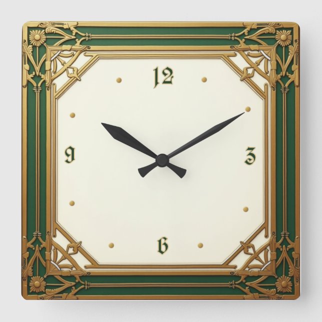 Class Cafè Lugano Quadratische Wanduhr (Vorderseite)