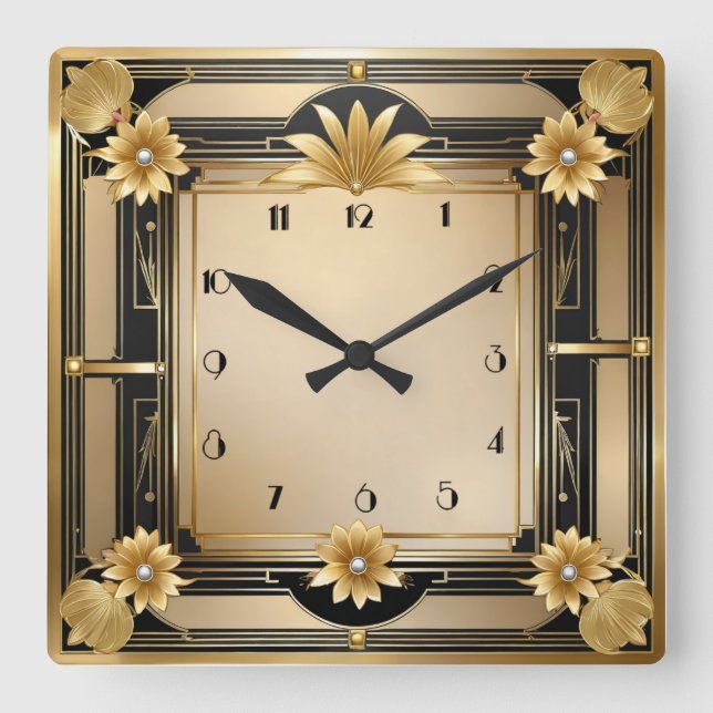 Class Cafè Lugano Quadratische Wanduhr (Vorderseite)