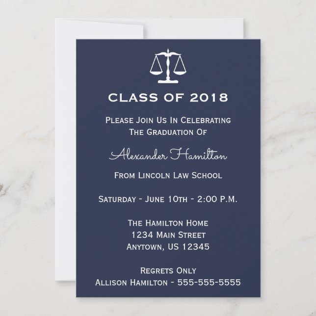 Class of 2018 Scales Abschluss Invite (Mitternacht Einladung (Vorderseite)