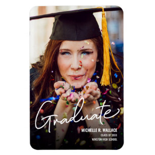 Class of 2021 Modern Graduate Anuncement Magnet