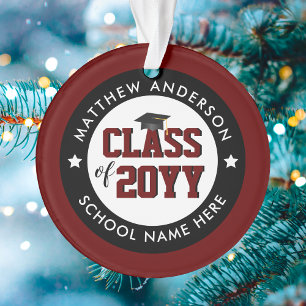 Class of 2023 Burgundy Red Graduate Graduation Ornament