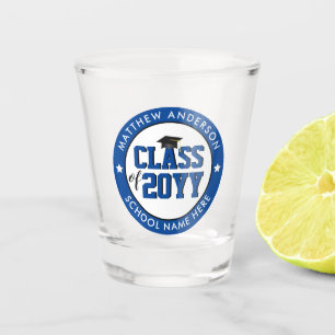 Class of 2023 Elegant Blue Graduate Graduation Schnapsglas