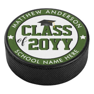 Class of 2023 Forest Green Graduate Graduation Eishockey Puck