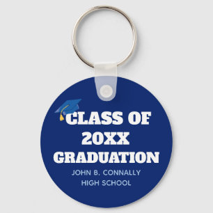 Class of 2023 Personalized School Graduation Blue Schlüsselanhänger