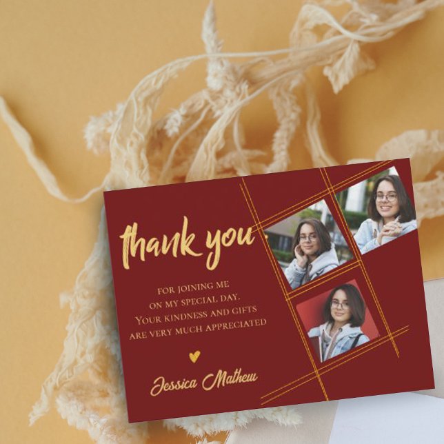 Class of 2023 Red Multi Foto Abschluss Vielen Dank Postkarte (Von Creator hochgeladen)