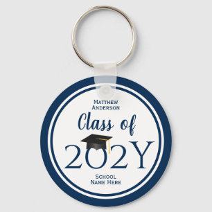 Class of 2023 Simple Elegant Navy Blue Graduation Schlüsselanhänger