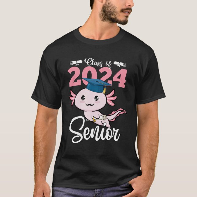 Class of 2024 Senior Axolotl Graduation First Day  T-Shirt (Vorderseite)