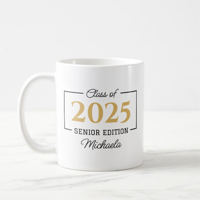 Class of 2024 Senior Edition Name Graduation Kaffeetasse (Links)