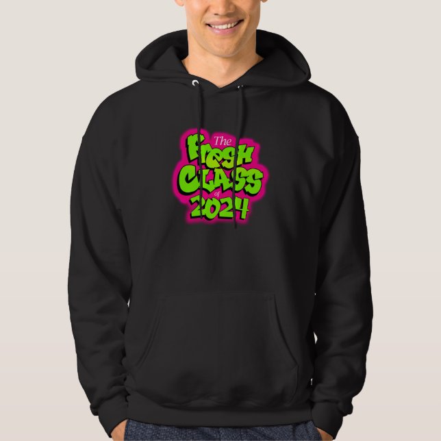 Class of 2024 Senior Fresh 90s Retro TV Style Grad Hoodie (Vorderseite)