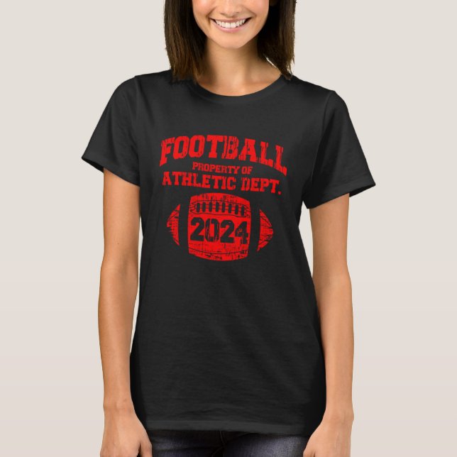 Class Of 2024 Senior High School Football College  T-Shirt (Vorderseite)