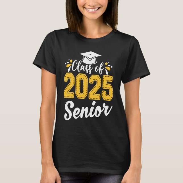 Class Of 2025 25 Senior Graduate Funny Graduation  T-Shirt (Vorderseite)