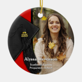 Class of 2025 Red Tassel Dignified Graduation Keramik Ornament