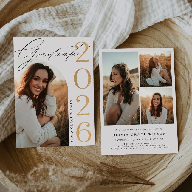 Class of 2026 Arch Photo Graduation Party Einladung (Von Creator hochgeladen)