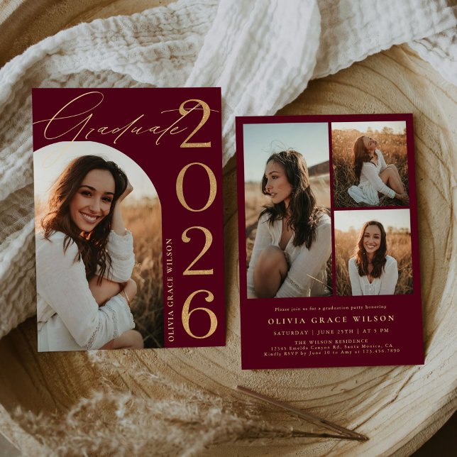 Class of 2026 Arch Photo Graduation Party Einladung (Von Creator hochgeladen)