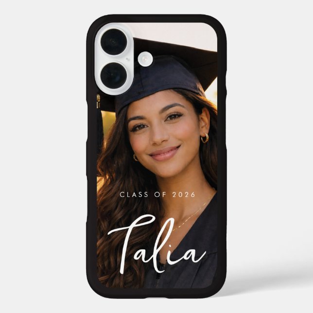 CLASS OF 2026  |  BLACK EDGE phone case with name (Rückseite)