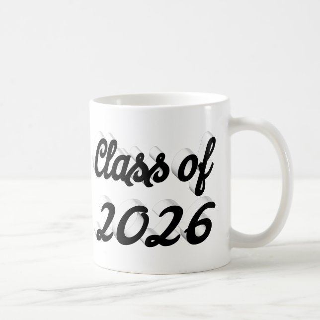 Class of 2026 black script graduation kaffeetasse (Rechts)