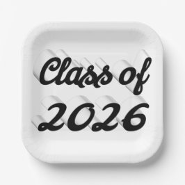 Class of 2026 black script graduation  pappteller