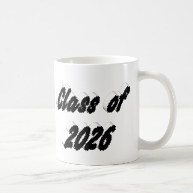 Class of 2026 black typography graduation kaffeetasse (Rechts)