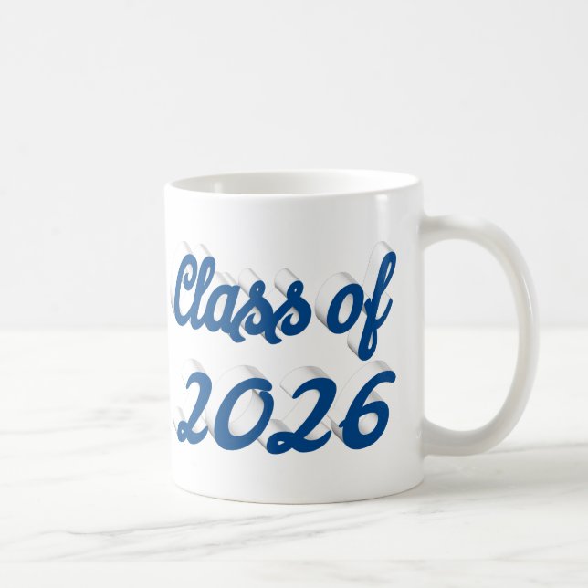 Class of 2026 blue script graduation  kaffeetasse (Rechts)