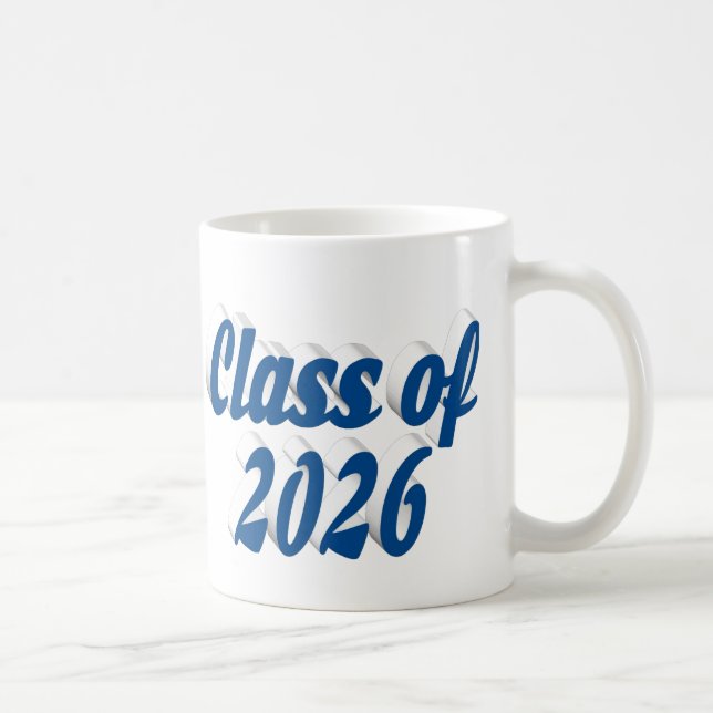 Class of 2026 blue text graduation kaffeetasse (Rechts)