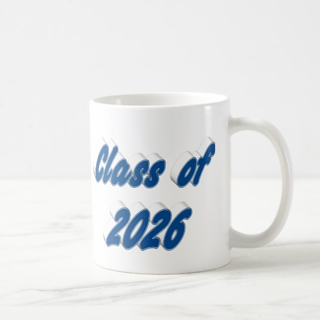 Class of 2026 blue typography graduation kaffeetasse (Rechts)
