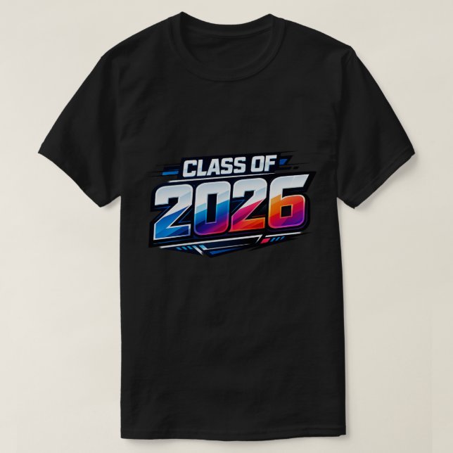 Class of 2026 Bold Modern Typography T-Shirt (Design vorne)