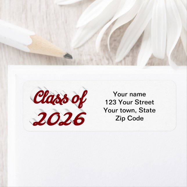 Class of 2026 burgundy script graduation (Insitu)
