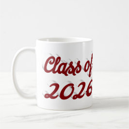Class of 2026 burgundy script graduation  kaffeetasse