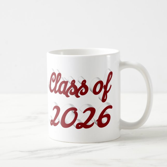 Class of 2026 burgundy script graduation  kaffeetasse (Rechts)